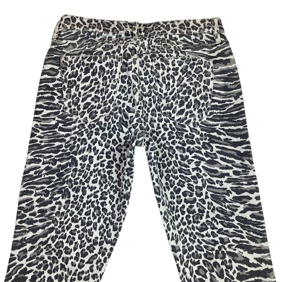 Current/Elliott Leopard Zebra Print Womens 23  Skinny Jeans Distressed Denim - Picture 7 of 11